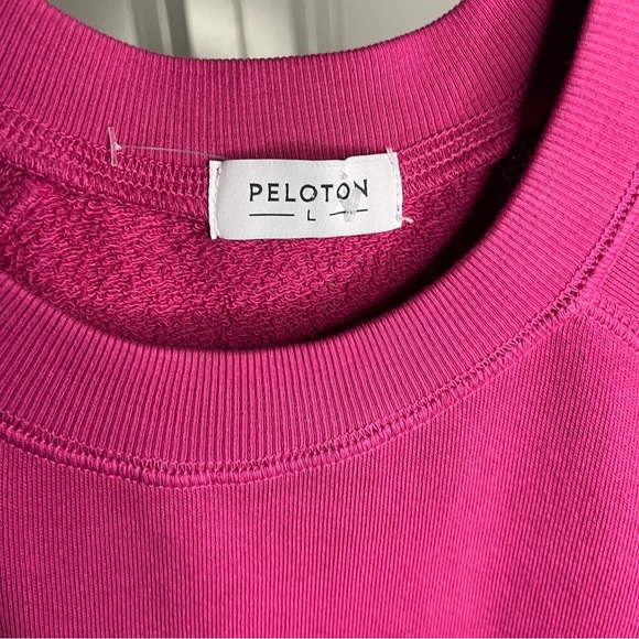 Peloton Size Large Everyday Oversized Crewneck Pink Sweatshirt Rose Cotton USA - Picture 3 of 7